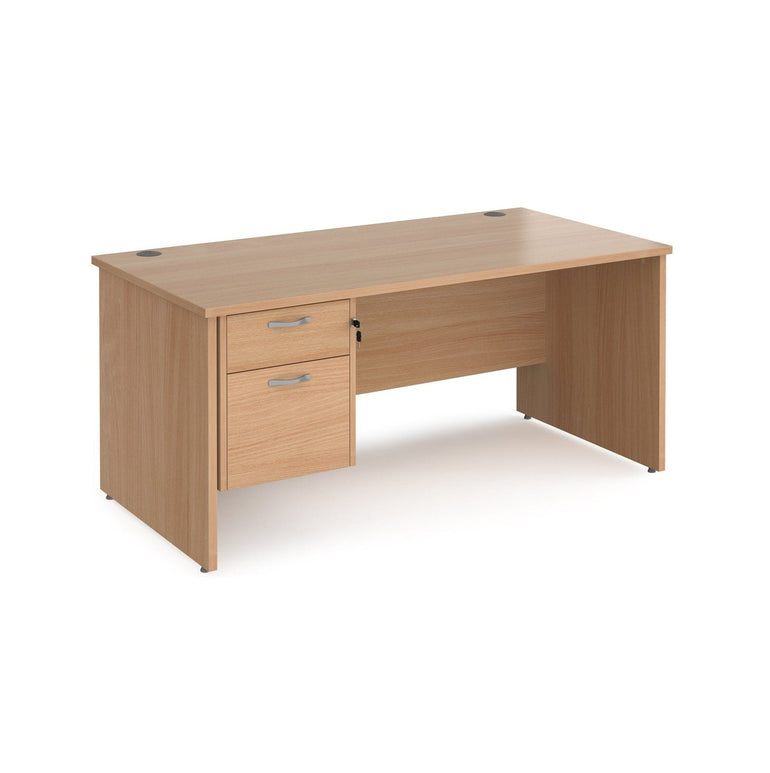 Maestro 25 panel leg straight desk 800 deep with 2 drawer pedestal - Office Products Online