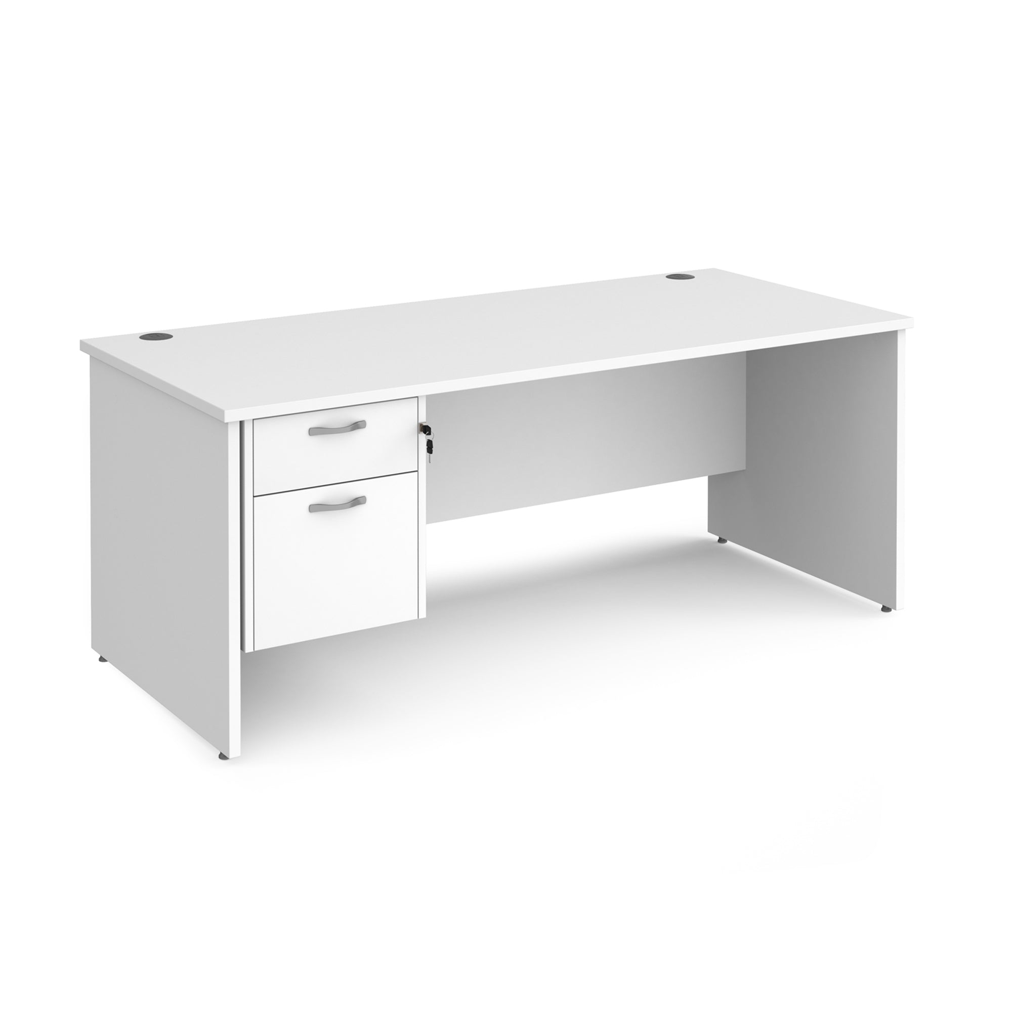 Maestro 25 panel leg straight desk 800 deep with 2 drawer pedestal - Office Products Online