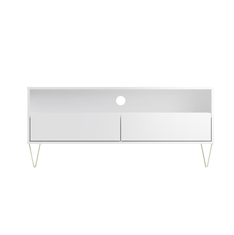 Monaco TV Cabinet Drawers White allhomely