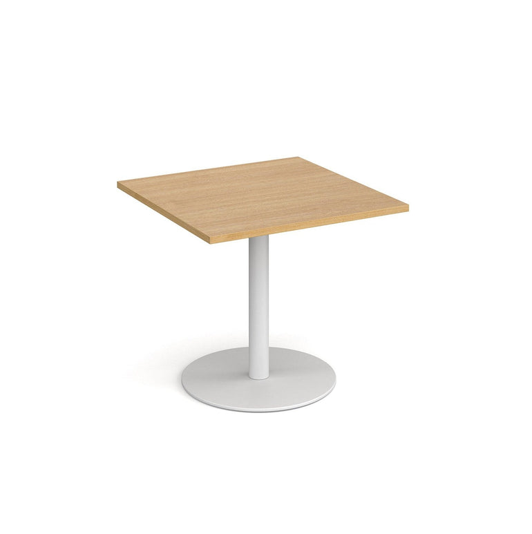 Monza square dining table with flat round base - Office Products Online