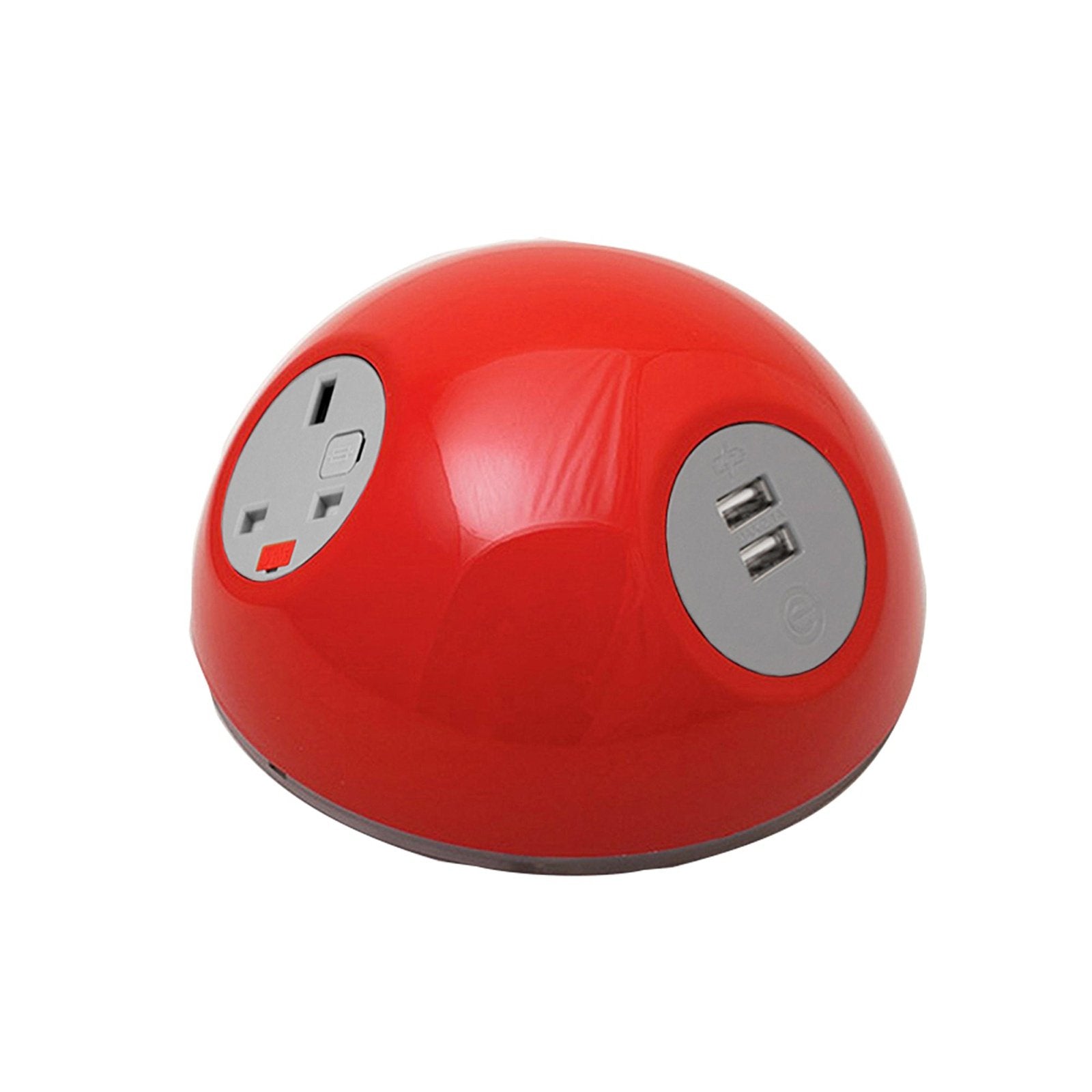 Pluto domed on-surface power module with UK socket, 1 x TUF A&C connectors USB charger - Office Products Online