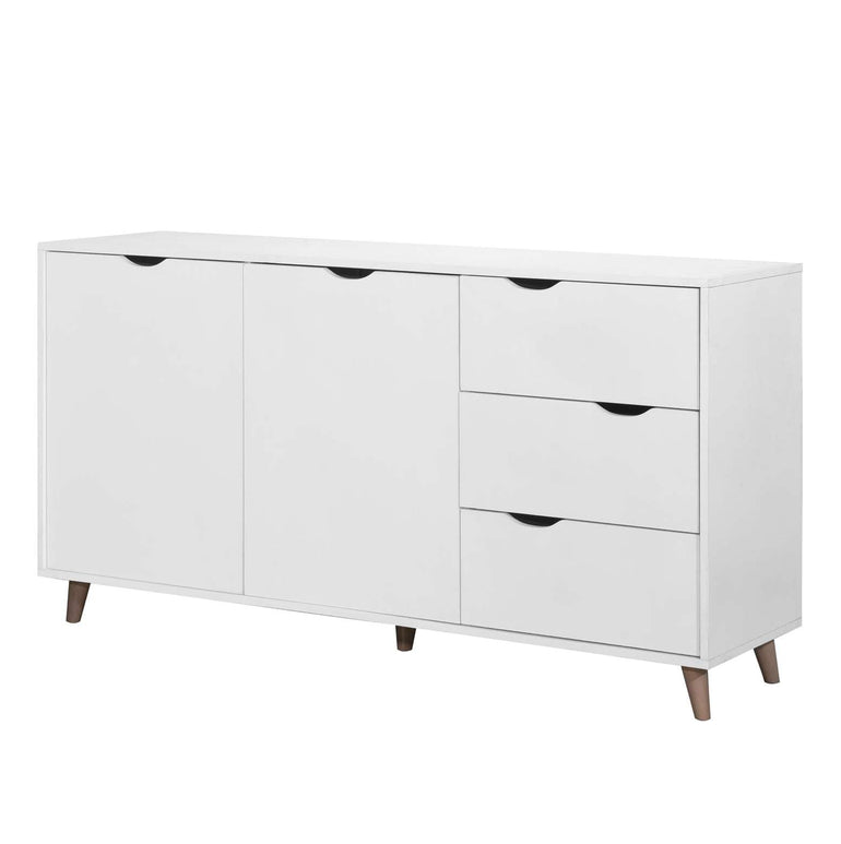 Pulford Scandinavian Sideboard Doors Drawers allhomely