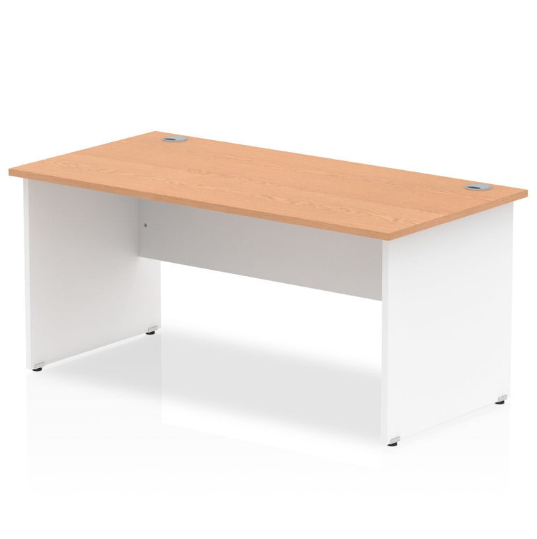 Impulse 1800mm Straight Desk Panel End Leg - MFC Rectangular Table, Self-Assembly, 5-Year Guarantee, 1800x800mm, White Panel, 53.3kg