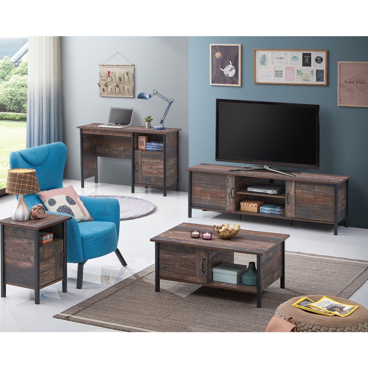 Willow Dark Oak Door TV Stand allhomely