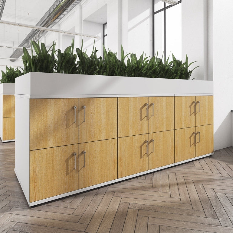 Wooden planter to fit on wooden lockers - Office Products Online