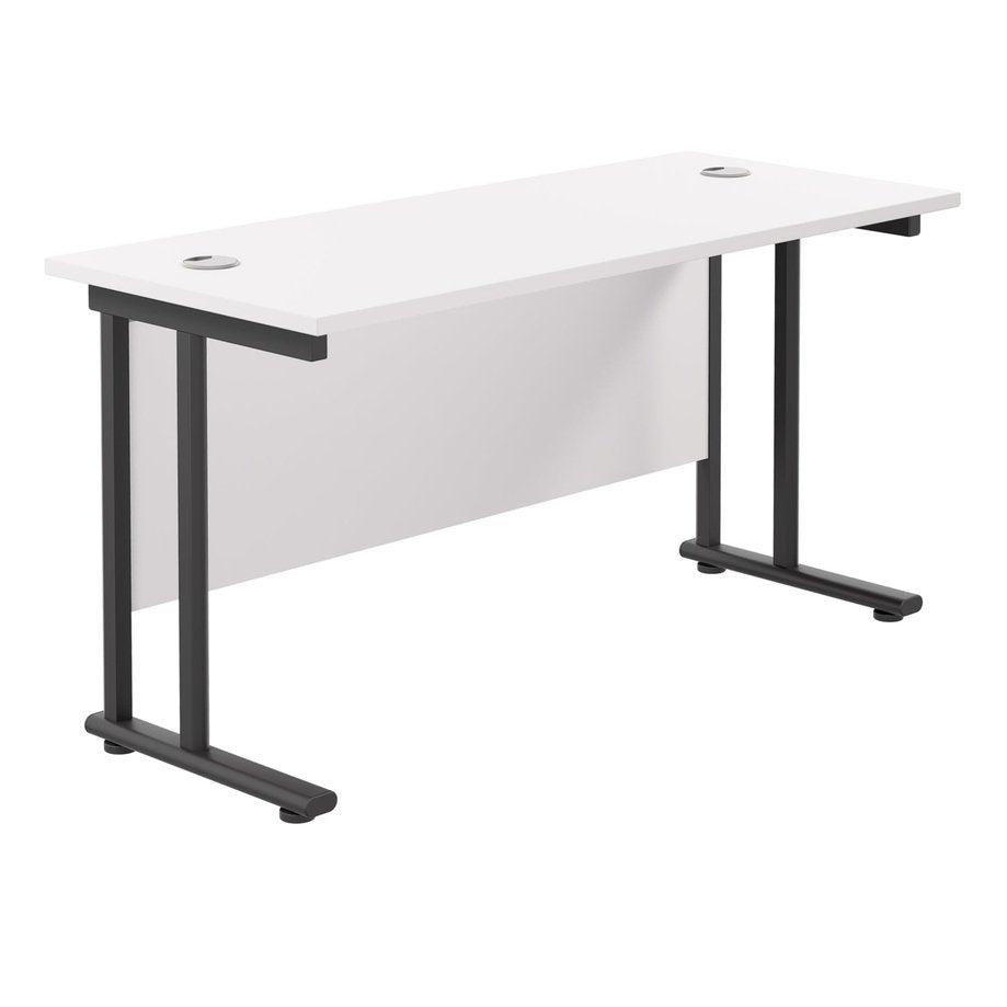 Twin Upright Straight 1200mm Slim Desk